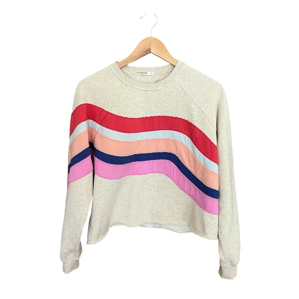 Marine Layer Archive Cozy Surfcore Beachgirl Crop Oh Hey Pullover Size:S - Picture 3 of 10